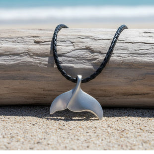 Whale Tail / Fluke Pendant – Sealife Collection - Recycled Pewter on Cotton Cord