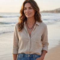Shark Tooth Necklace – “Emma” Tiger Shark - Pewter on Cord
