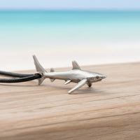 Joe Romeiro´s Blue Shark Necklace – Pewter on Cord