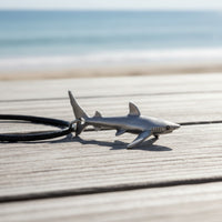 Joe Romeiro´s Blue Shark Necklace – Pewter on Cord