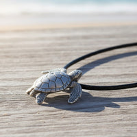 Sea Turtle Necklace- Sealife Collection - Pewter on Cord