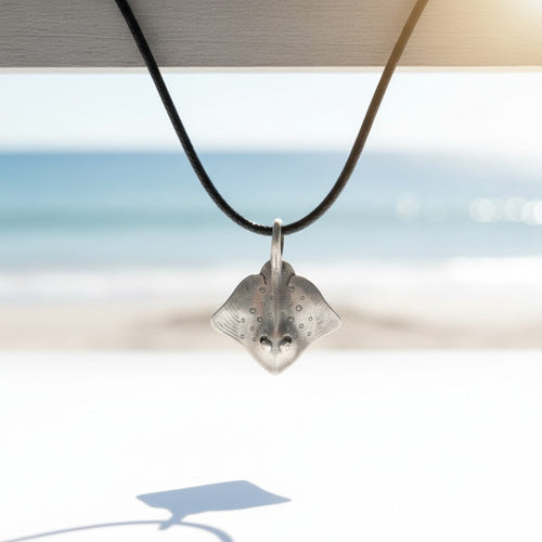 Stingray Cord Necklace- Sealife Collection - Pewter