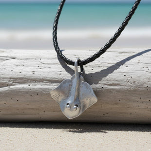 Stingray Cord Necklace- Sealife Collection - Pewter