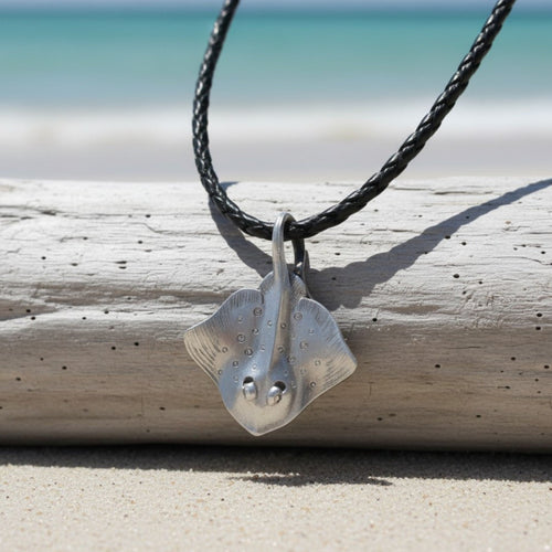 Stingray Cord Necklace- Sealife Collection - Pewter