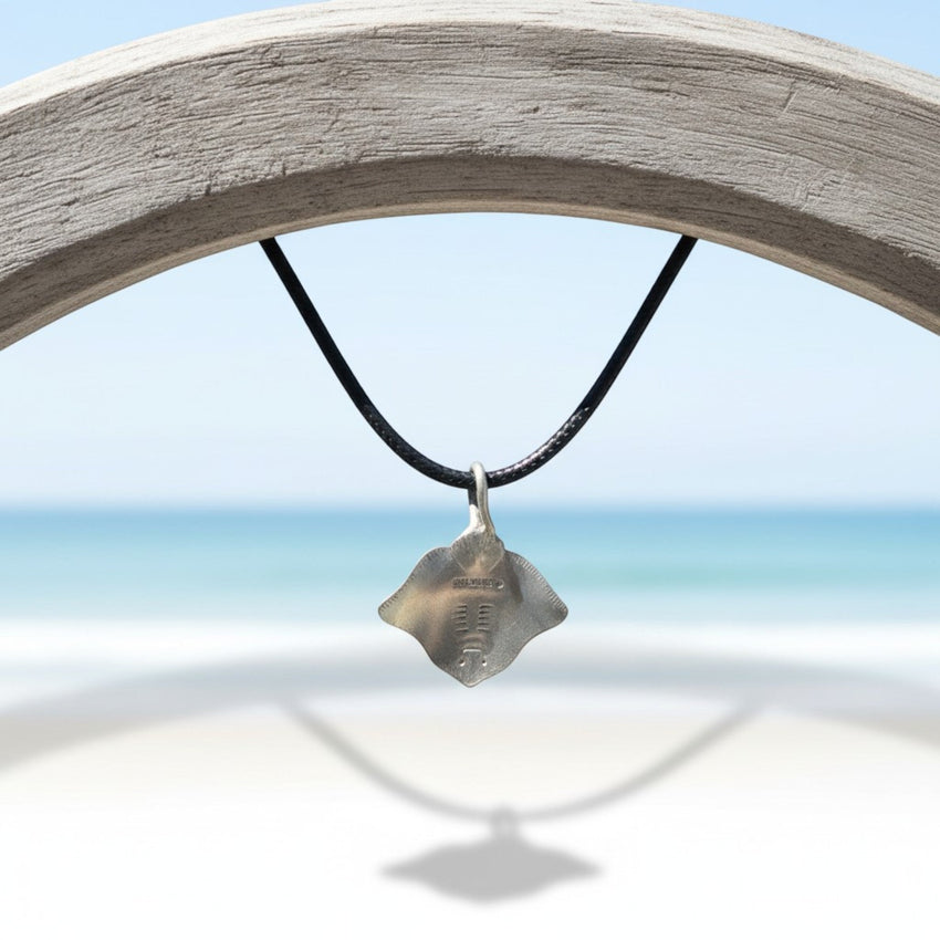 Stingray Cord Necklace- Sealife Collection - Pewter