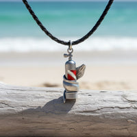 Moray Eel & Scuba Tank Necklace – Pewter on Black Cotton Cord