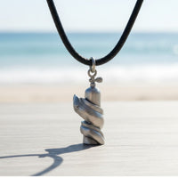Moray Eel & Scuba Tank Necklace – Pewter on Black Cotton Cord