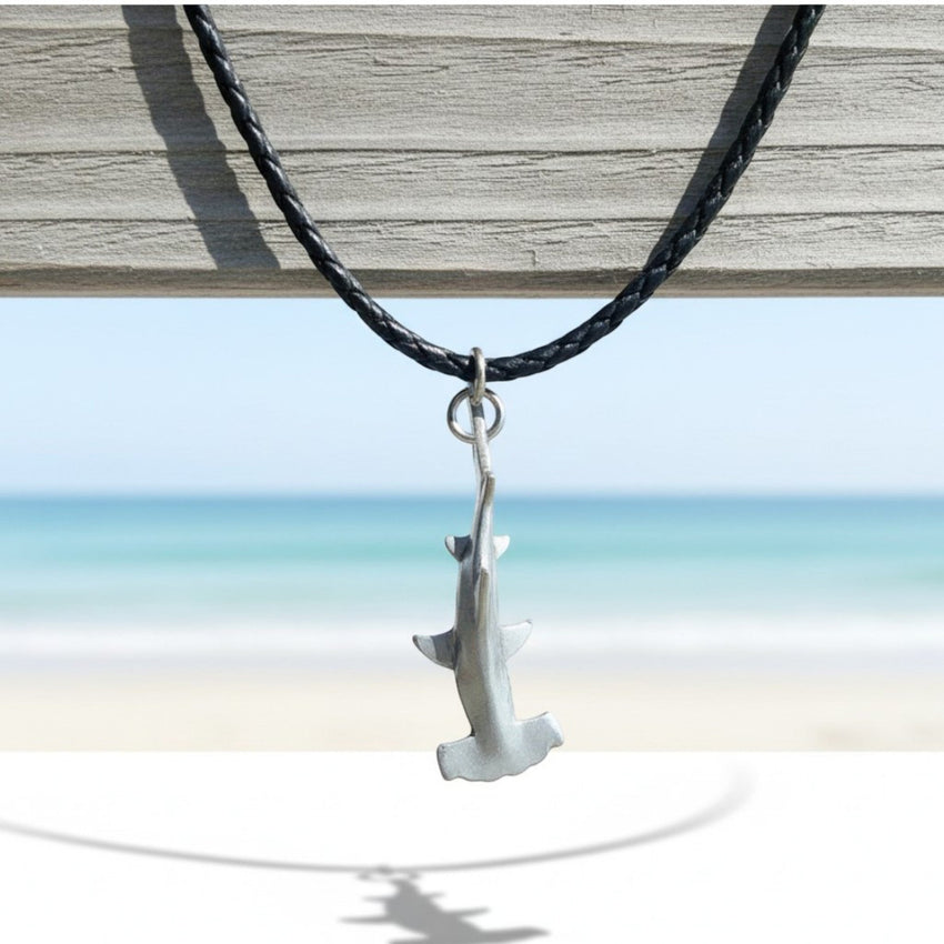 Hammerhead Shark Necklace- Sealife Collection- Pewter on Eco Cord