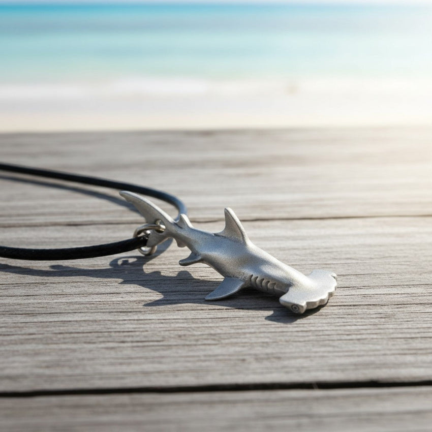 Hammerhead Shark Necklace- Sealife Collection- Pewter on Eco Cord