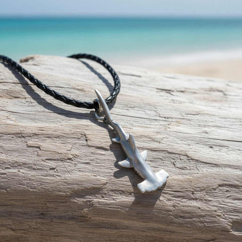 Hammerhead Shark Necklace- Sealife Collection- Pewter on Eco Cord