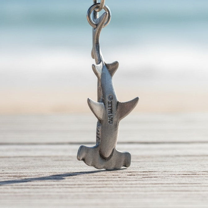 Hammerhead Shark Keychain - Sea Life Collection - Pewter