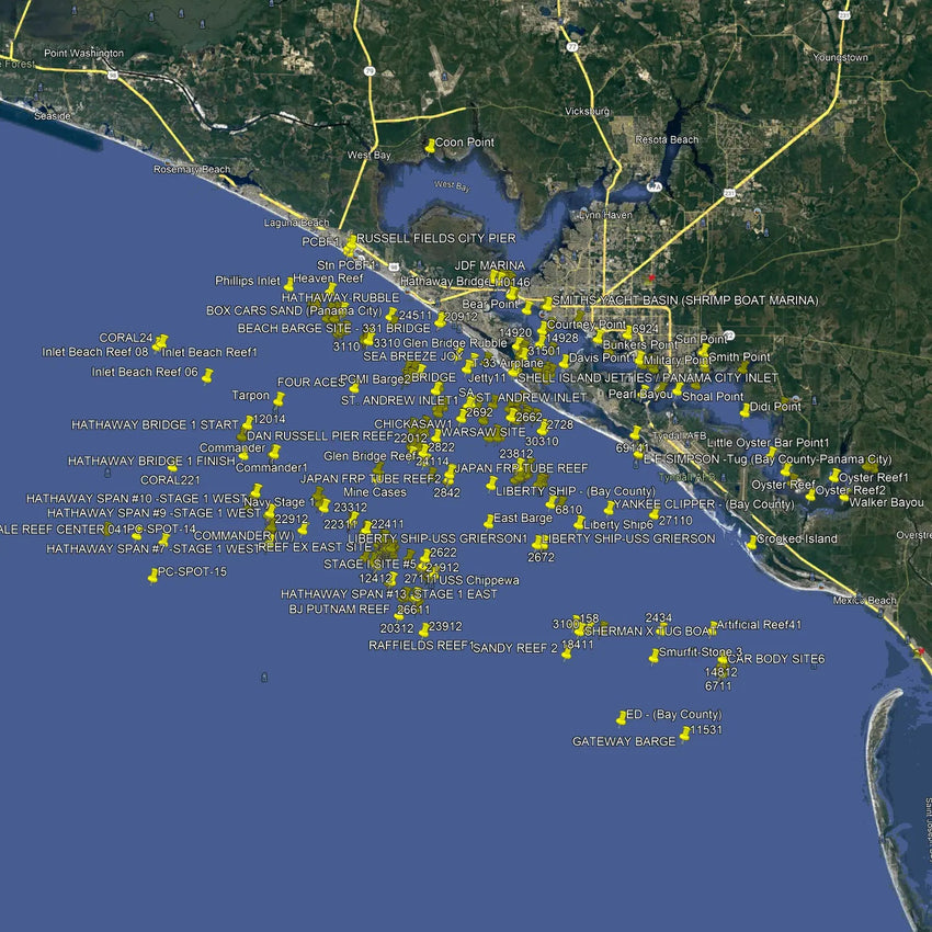 Panama City Beach Fishing Spots - Nearshore Numbers