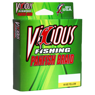 Vicious Panfish Hi-Vis Yellow Braid - 7 Lb Test