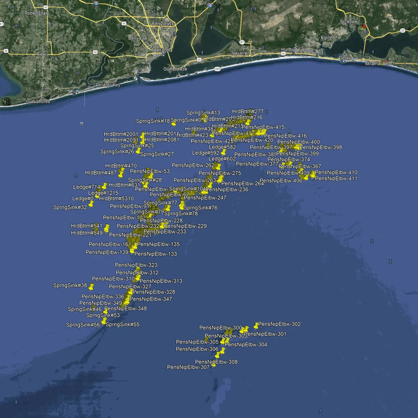Pensacola Fishing Spots - Offshore Numbers