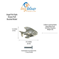 Fish Drawer Pull/Knob- Home Decor - Pewter with Nickel or Brass Finish