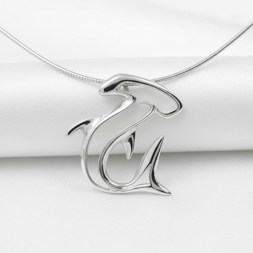 Hammerhead Shark Pendant Necklace – Seaplicity Collection – Sterling Silver
