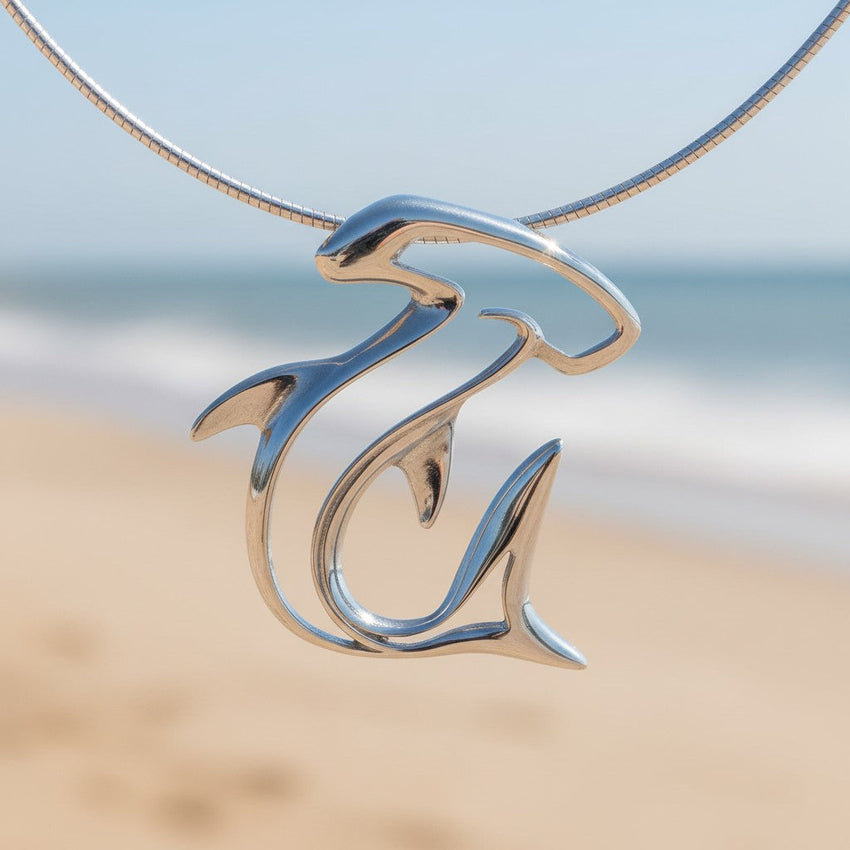 Hammerhead Shark Pendant Necklace – Seaplicity Collection – Sterling Silver