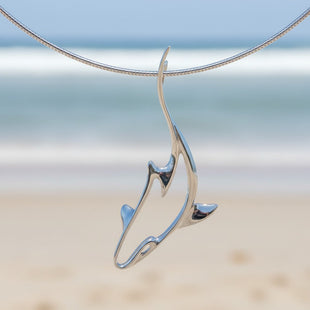 Grey Reef Shark Pendant – Seaplicity Collection – Sterling Silver