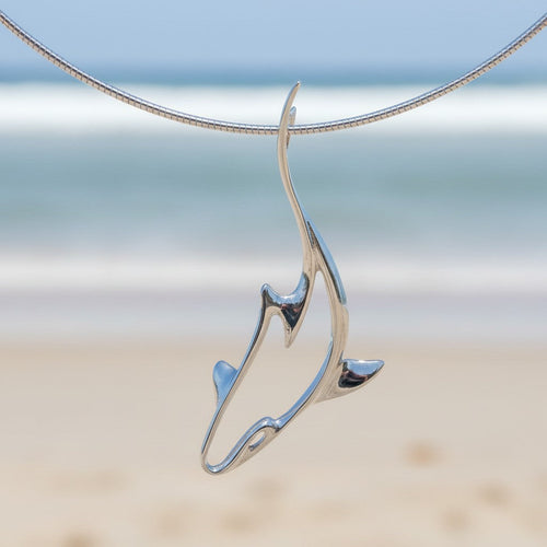 Grey Reef Shark Pendant – Seaplicity Collection – Sterling Silver