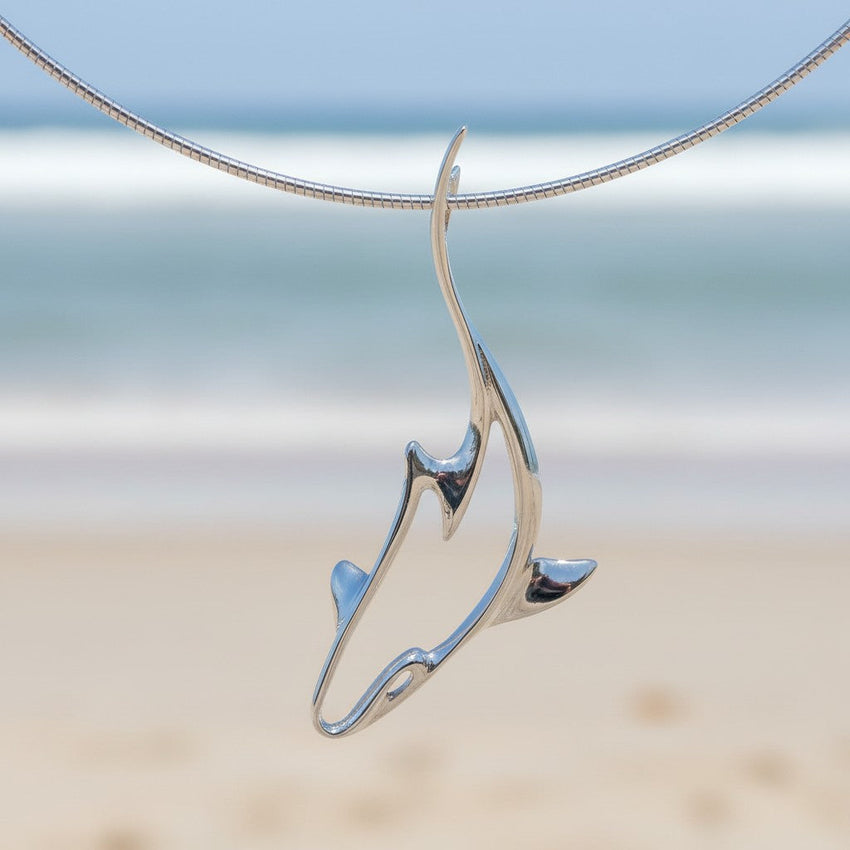 Grey Reef Shark Pendant – Seaplicity Collection – Sterling Silver