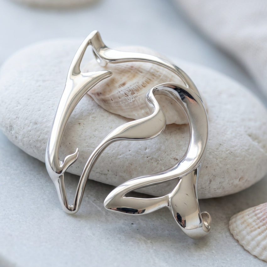 Bottlenose Dolphin Pendant – Seaplicity Collection – Sterling Silver