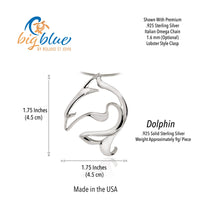 Bottlenose Dolphin Pendant – Seaplicity Collection – Sterling Silver
