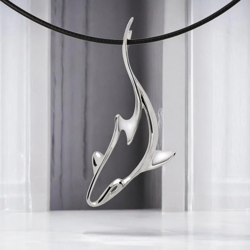 Grey Reef Shark Pendant – Seaplicity Collection – Sterling Silver
