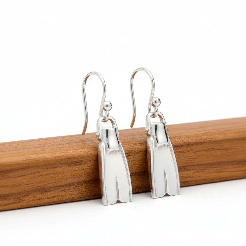 Dive Fin Drop Earrings – Diver’s Collection – Sterling Silver