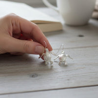 Baby Sea Turtle Drop Earrings – Sealife Collection - Sterling Silver