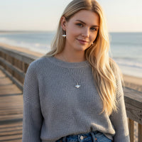Manta Ray Drop Earrings – Sealife Collection - Sterling Silver