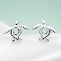 Sea Turtle "Honu" Post/Stud Earrings – Ocean Traveler Collection – Sterling Silver