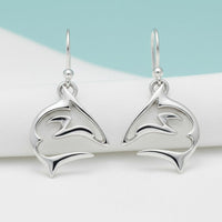 Shark Drop Earrings – "Frenzy" – Sterling Silver