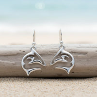 Shark Drop Earrings – "Frenzy" – Sterling Silver
