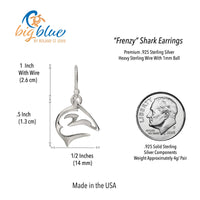 Shark Drop Earrings – "Frenzy" – Sterling Silver