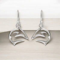 Shark Drop Earrings – "Frenzy" – Sterling Silver