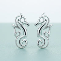 Seahorse Post/Stud Earrings – "Polo" - Sterling Silver