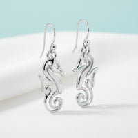 Seahorse Drop Earrings – "Polo" - Sterling Silver