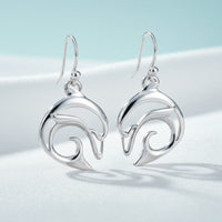 Dolphin Drop Earrings –  "Flipper" - Sterling Silver