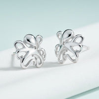 Octopus Post/Stud Earrings - "Leggs" - Silver