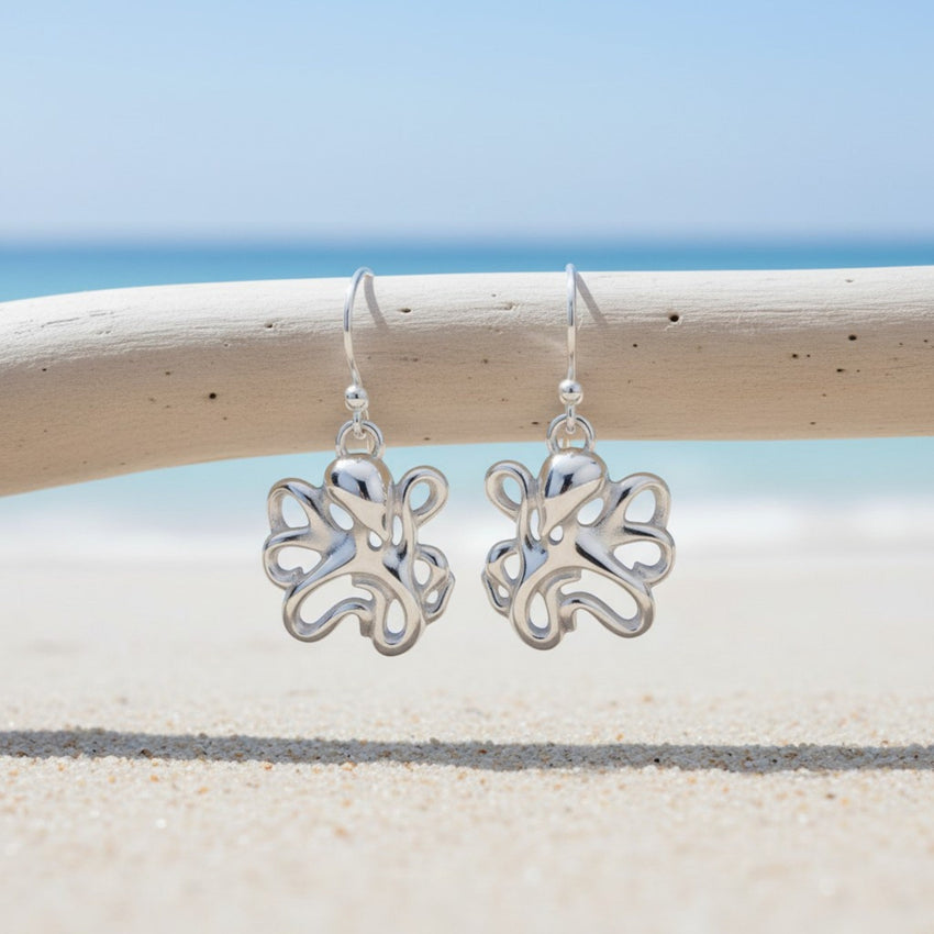 Octopus Drop Earrings – "Leggs" - Sterling Silver