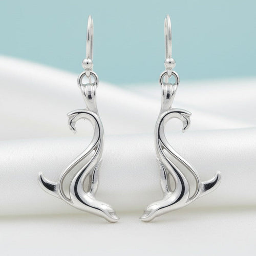 Sea Lion Drop Earrings –  "Salty" - Sterling Silver