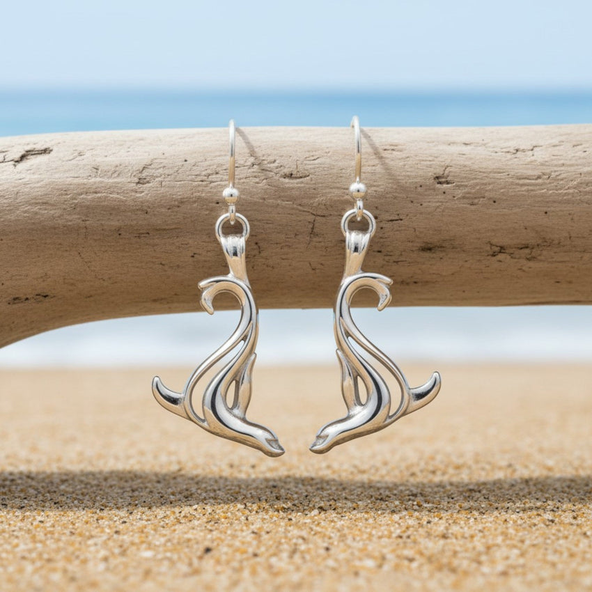 Sea Lion Drop Earrings –  "Salty" - Sterling Silver