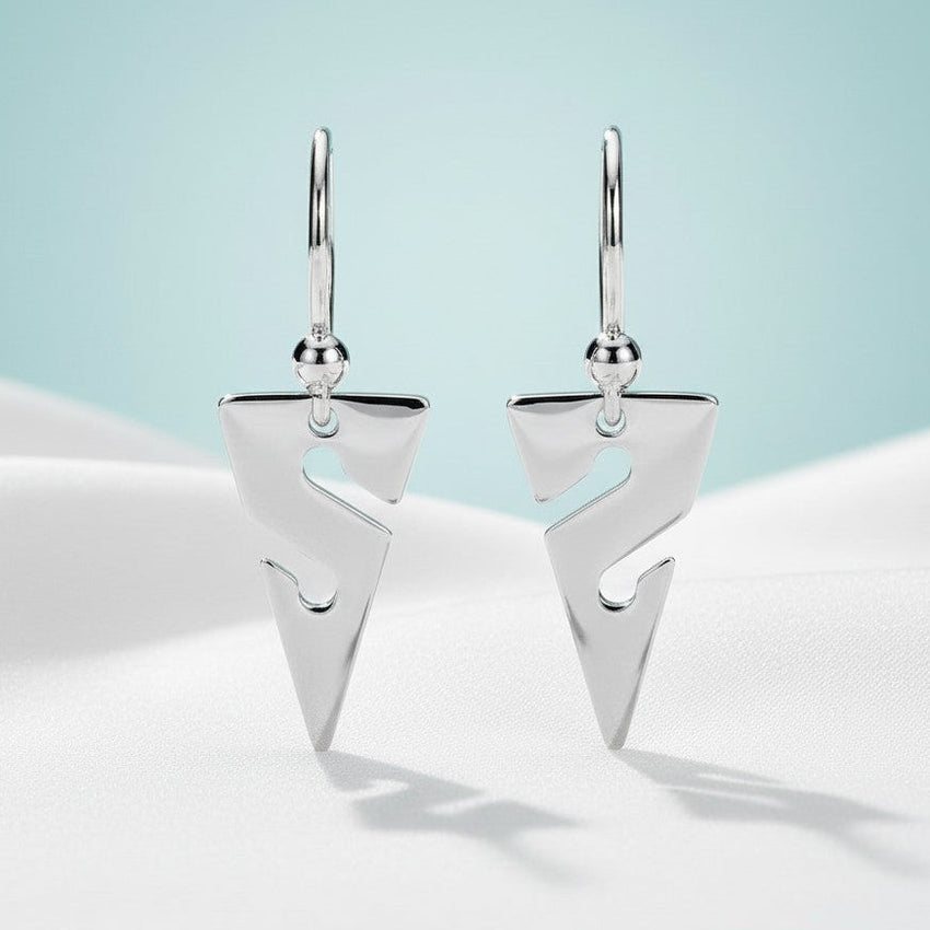 Line Arrow Drop Earrings – Cave Diving Collection - Sterling Silver