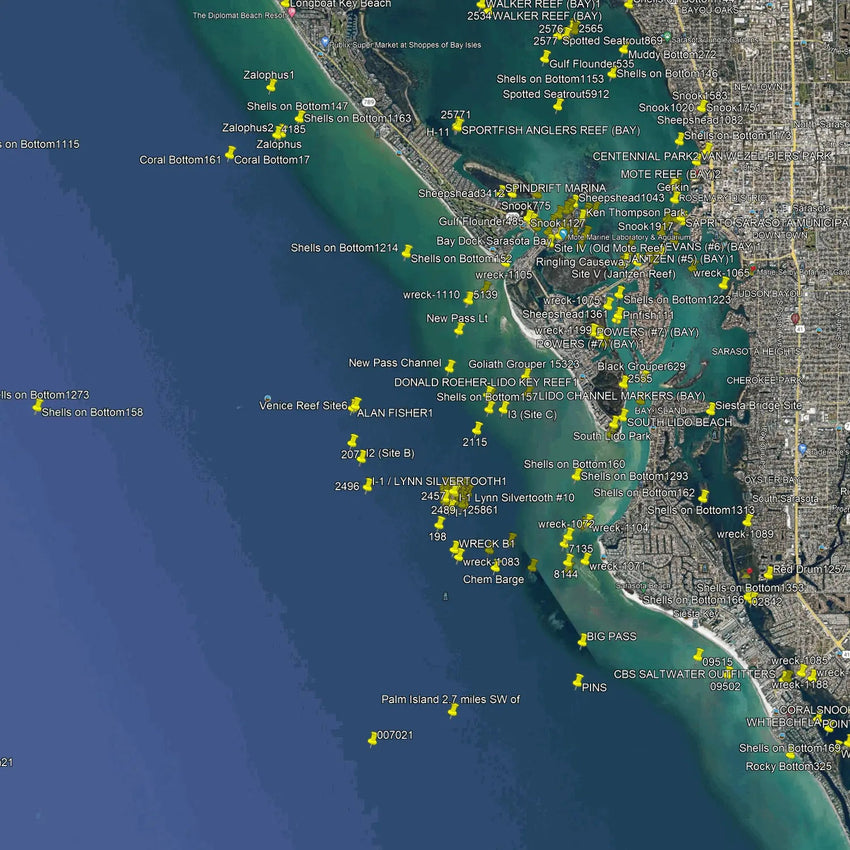 Sarasota Fishing Spots - Nearshore Numbers