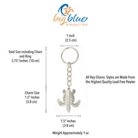 Sea Turtle Keychain – Sea Life Collection – Pewter