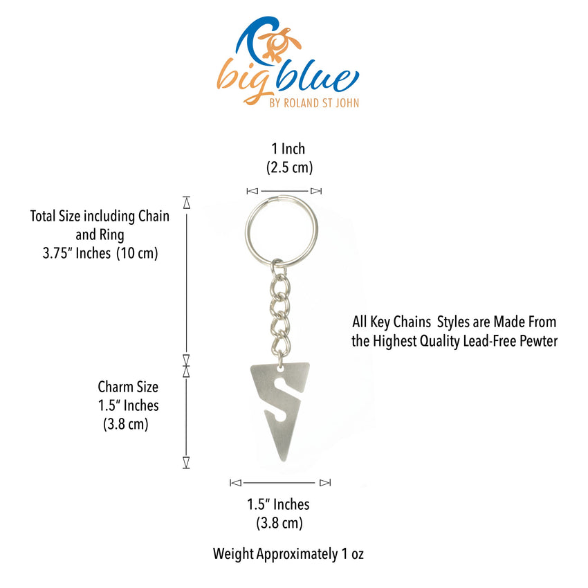 Line Arrow Keychain – Cave Diving Collection - Pewter