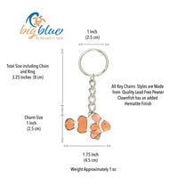 Clown Fish Keychain – Sea Life Collection - Pewter