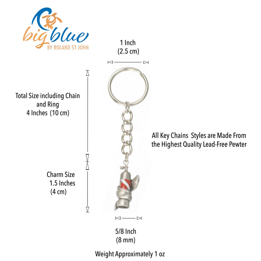 Moray Eel with Scuba Tank Key Chain - Diver´s Collection - Lead-Free Pewter