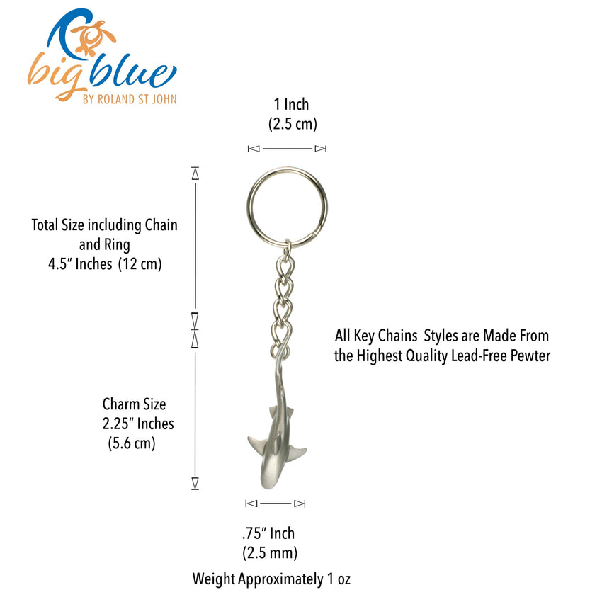 Grey Reef Shark Keychain – Sea Life Collection – Pewter