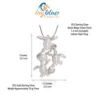 Baby Sea Turtle Hatchling Necklace - Ocean In Motion Collection - Sterling Silver